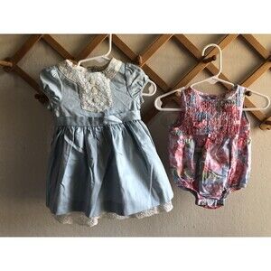 Janie And Jack Bundle of 2 Items dress, and Romper 0-6 M